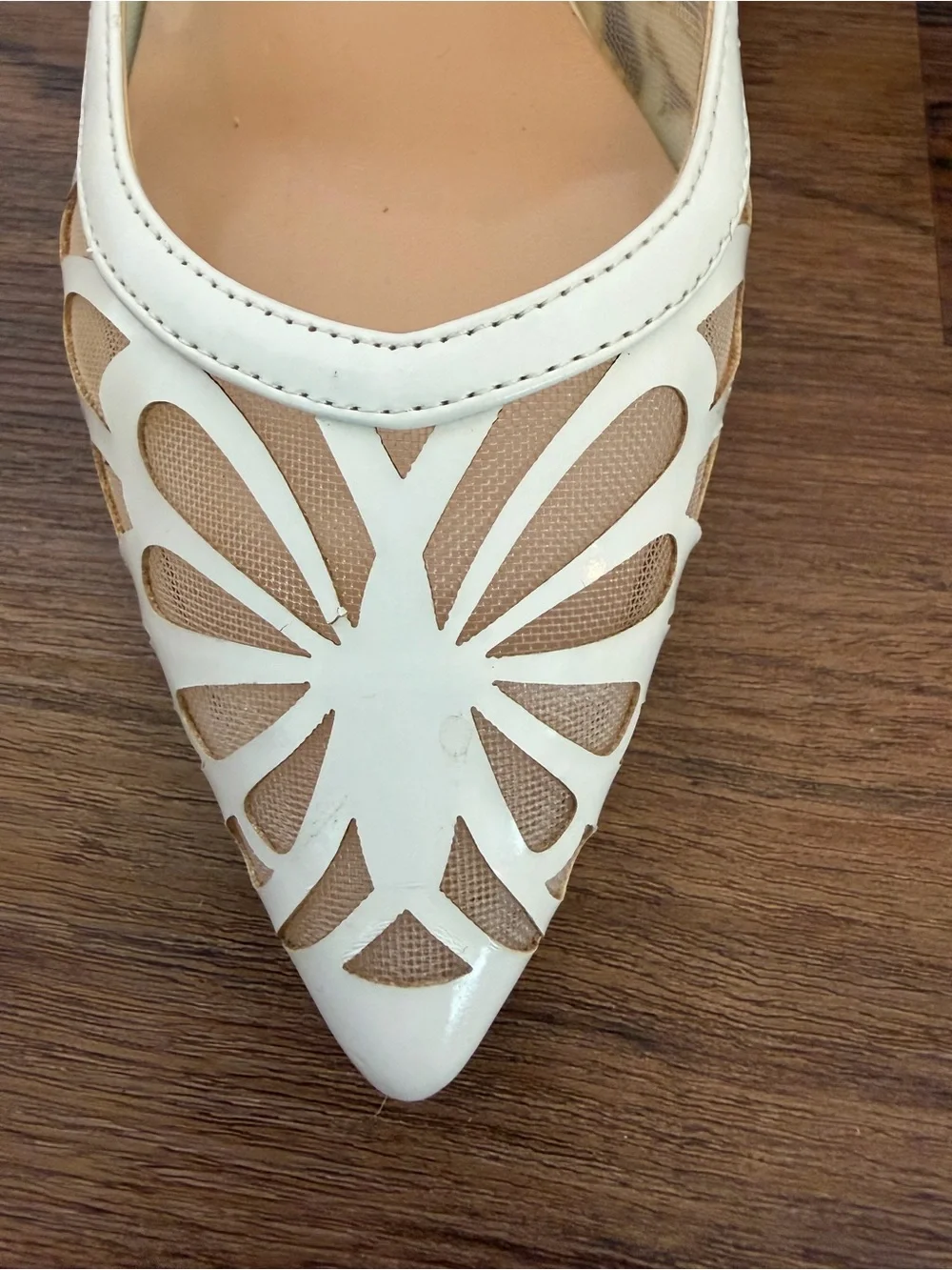 J. Reneé White Cutout Slingback Pumps
